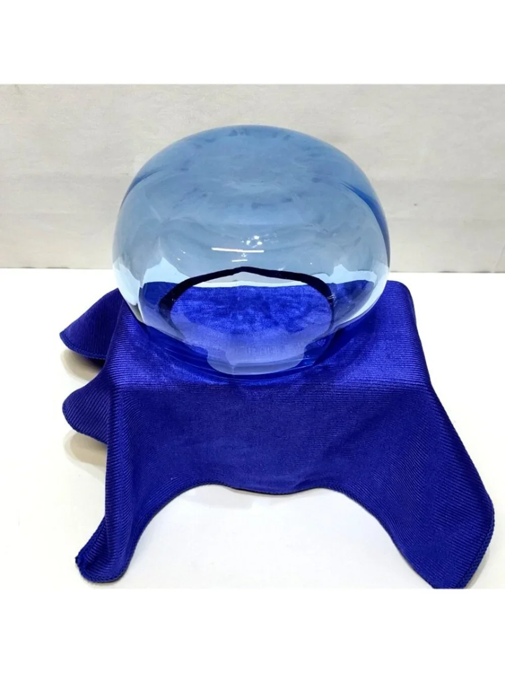 Tiffin Optic Copen Blue Art Glass Bowl Handcrafted Elegant Collectible Vintage